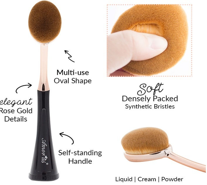 Thumbnail: #147 PREMIUM SELFIE BLACK OVAL BRUSH "XS"-12PCS