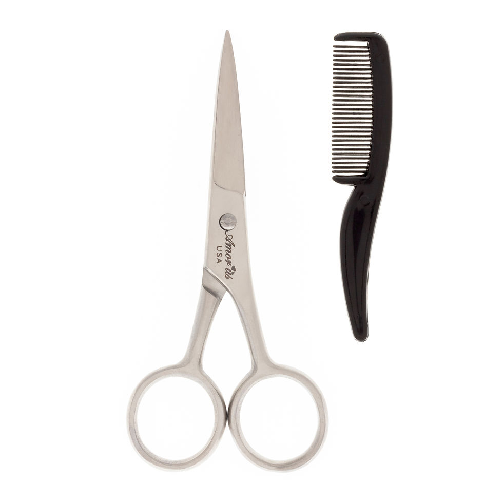 Thumbnail: MUSTACHE AND BEARD KIT, COMB, TRIMMING, STEEL, AFFORDABLE, GOOD QUALITY