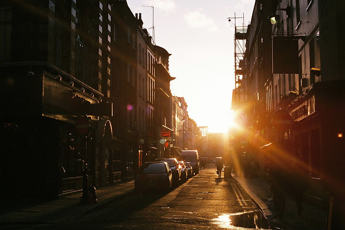 Sunset in a City