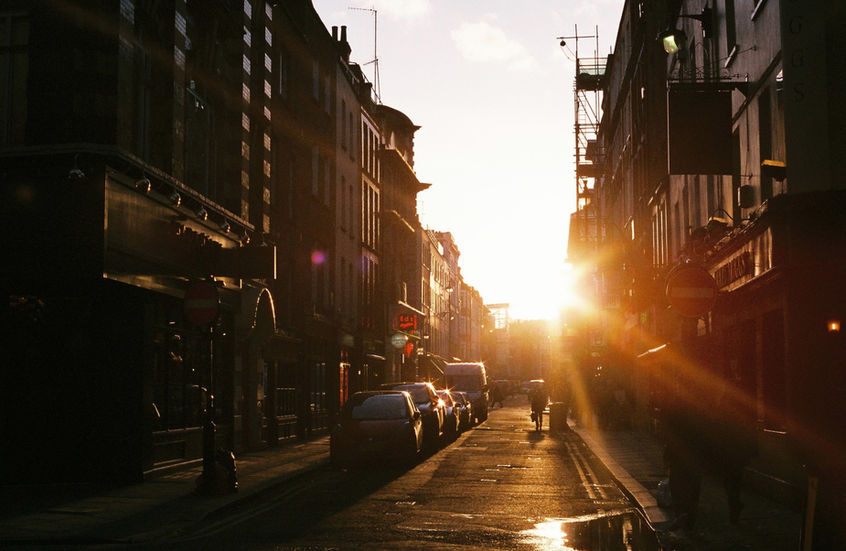 Sunset in a City