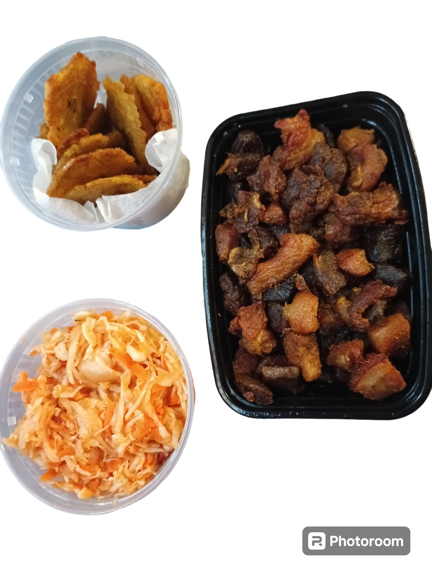 Pork Griot with pickliz plantain 