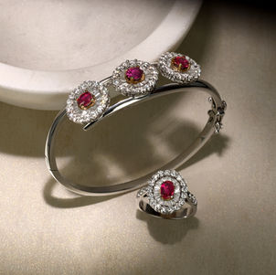 luxury jewelry photography of necklace and rings