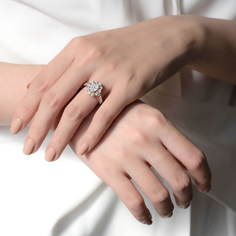 Jewelry Model Photography with a Diamond Halo Ring