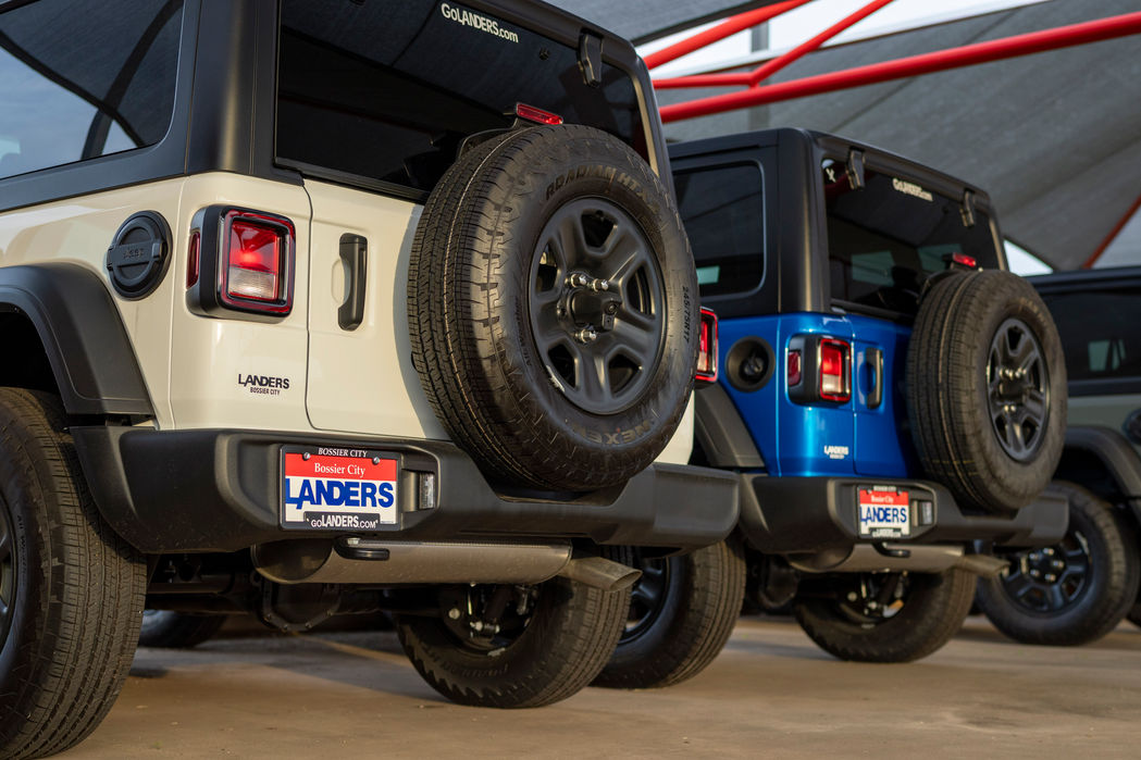 A series of Jeep Wranglers in the showroom of an independent dealership taken during a custom photography shoot.