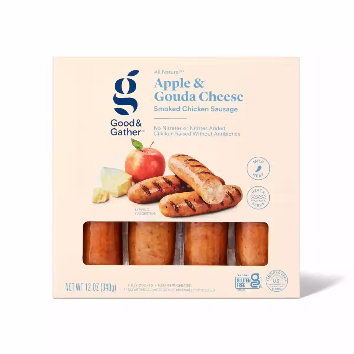 Apple & Gouda Chicken Sausage - 12oz - Good & Gather
