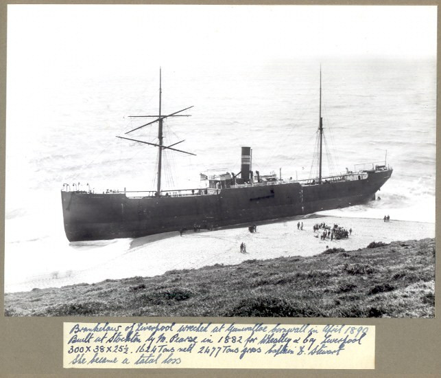 shipwreck of the brankelow at dollar cove 1890