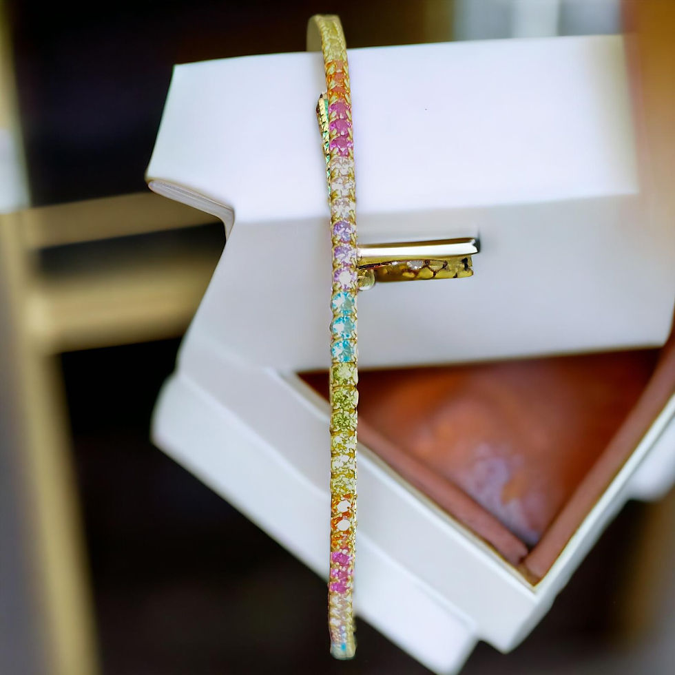 Arcobaleno Vivere rainbow gemstone bracelet on white box