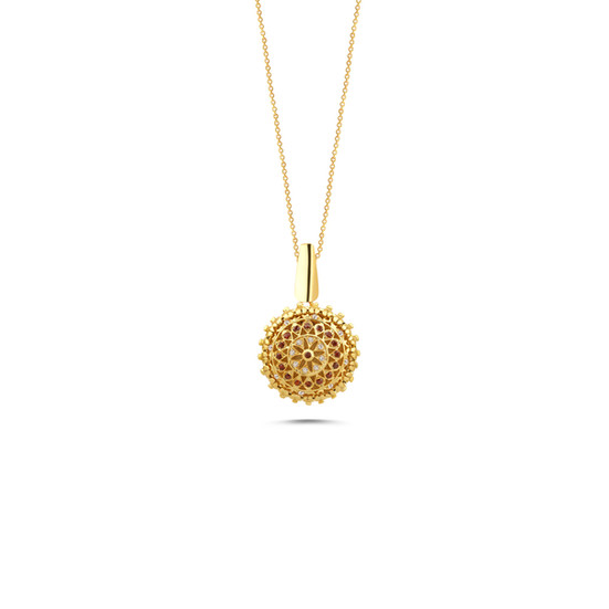 Yantra pendant necklace with intricate mandala design