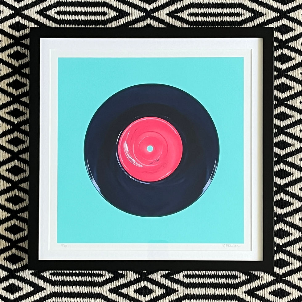 vinyl record fine art print wall art in pop art style, limited edition framed print under £250 by Deborah Pendell