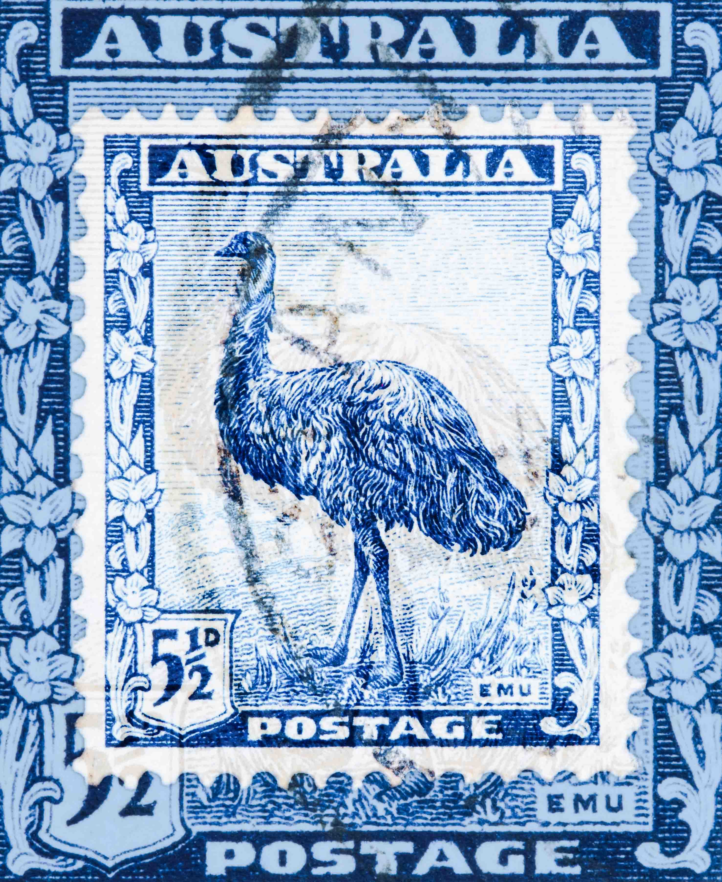 Stamp Collection Art - Australia Emu