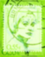 contemporary-stamp-collection-wall-art-green-hildegard-fine-art-print-deborah-pendell