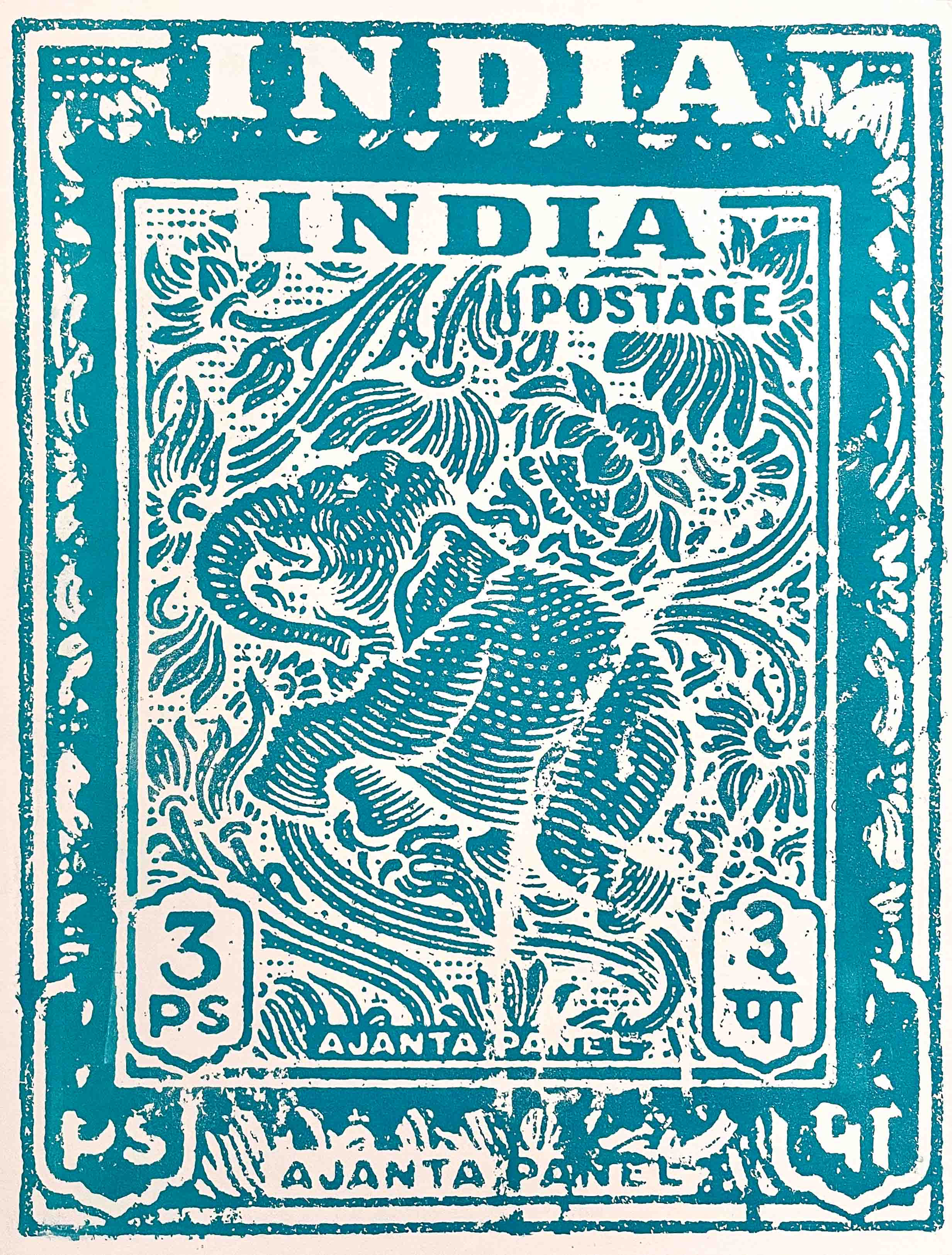 Postage Stamp Art - India Elephant