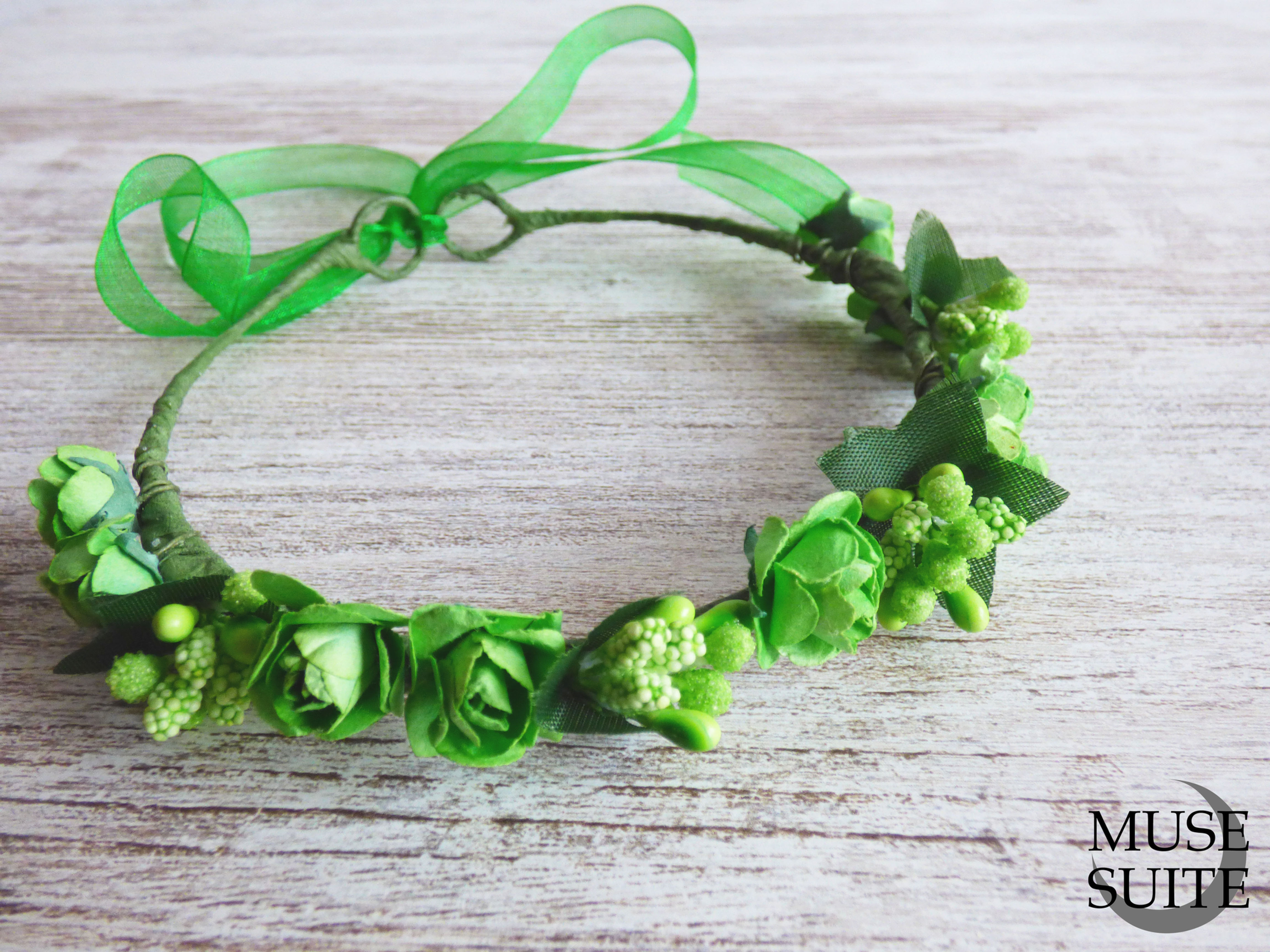 Baby Crowns green flowers - Tiaras for babies - Baby diadem -babie's c