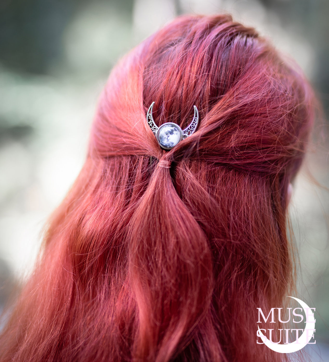 Crescent moon+full moon Haircomb - Goddessy Serie
