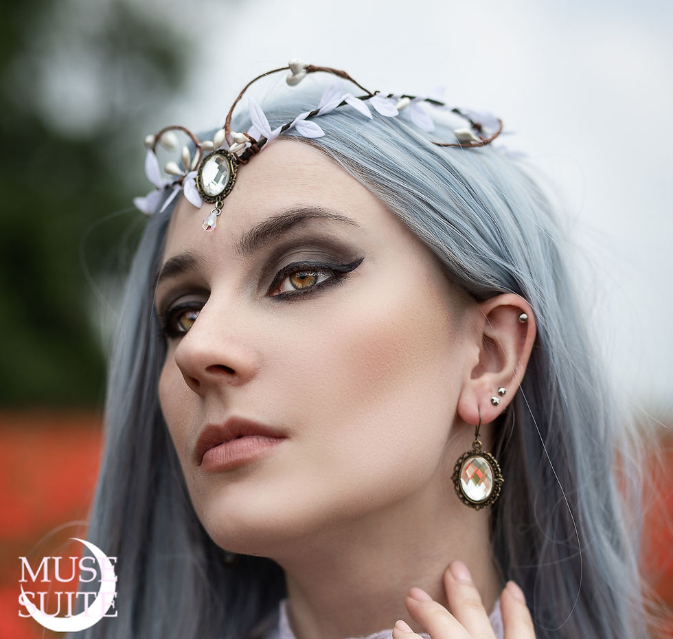 Miniatura: Bride Tiara/SET - Bridal crown, wedding circlet, celtic diadem,alternative style