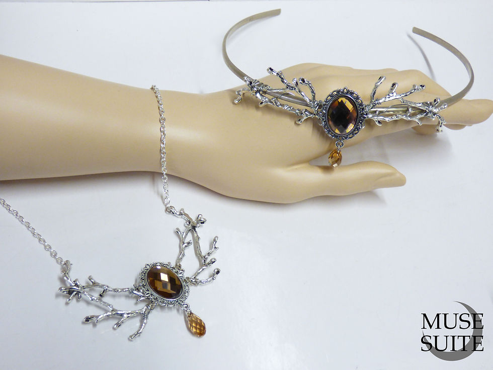 Miniatura: Winter is Coming SET: Branch tiara, necklace, earrings - inspiration GOT