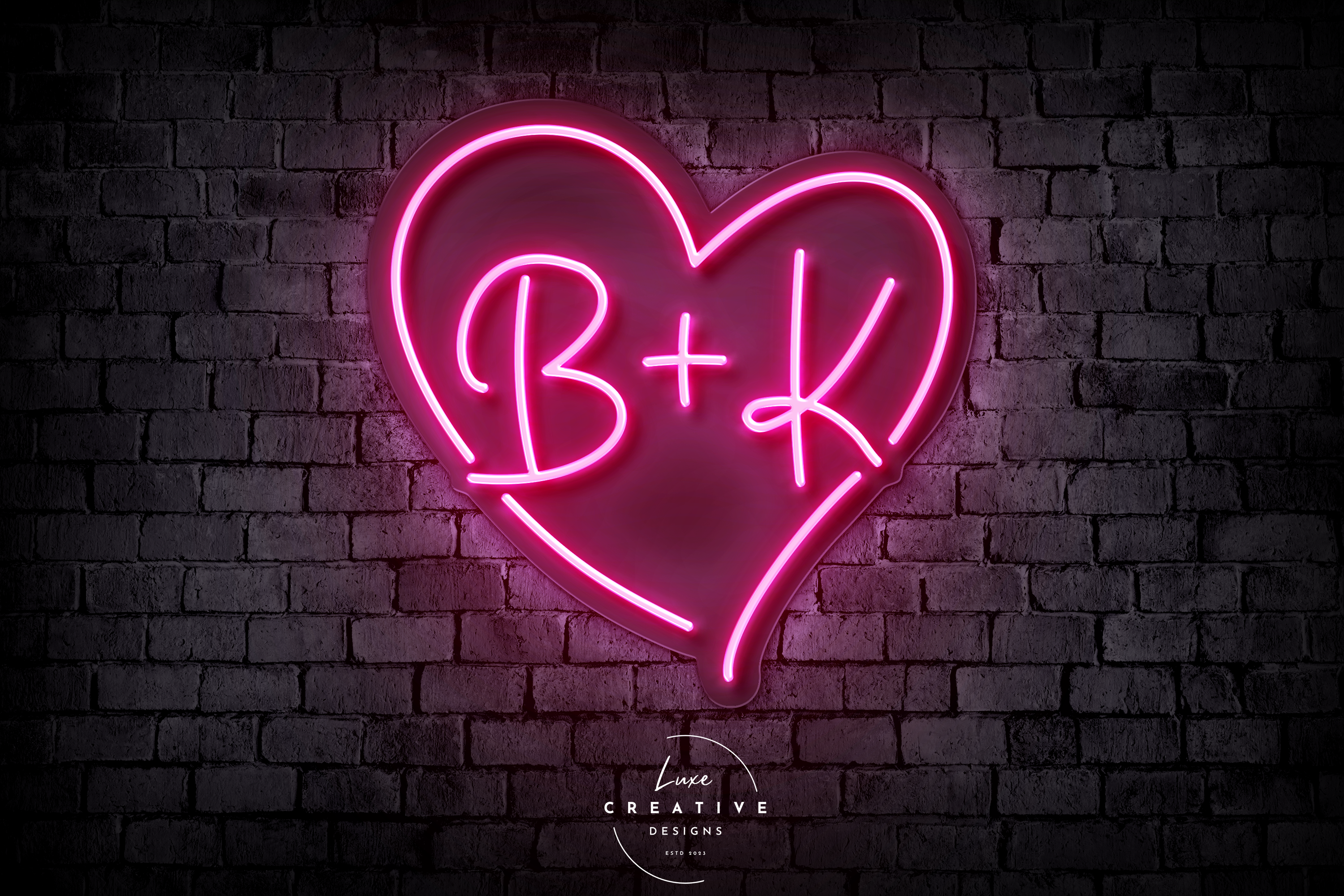 Custom Initials Heart LED Neon Sign 💖