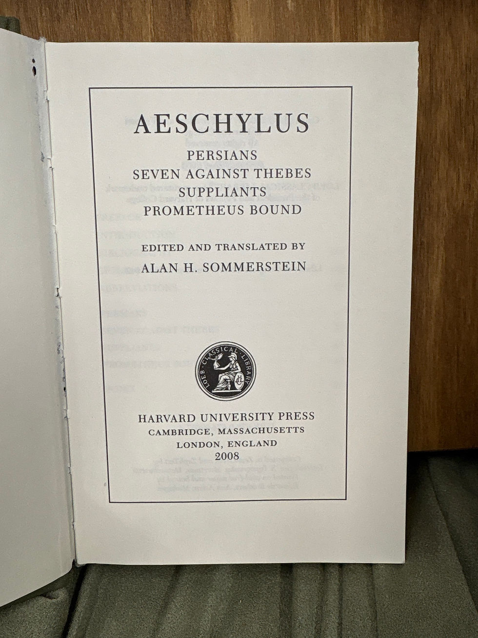 Thumbnail: Aeschylus Persians Seven by Alan H. Sommerstein (HC) *CLA*
