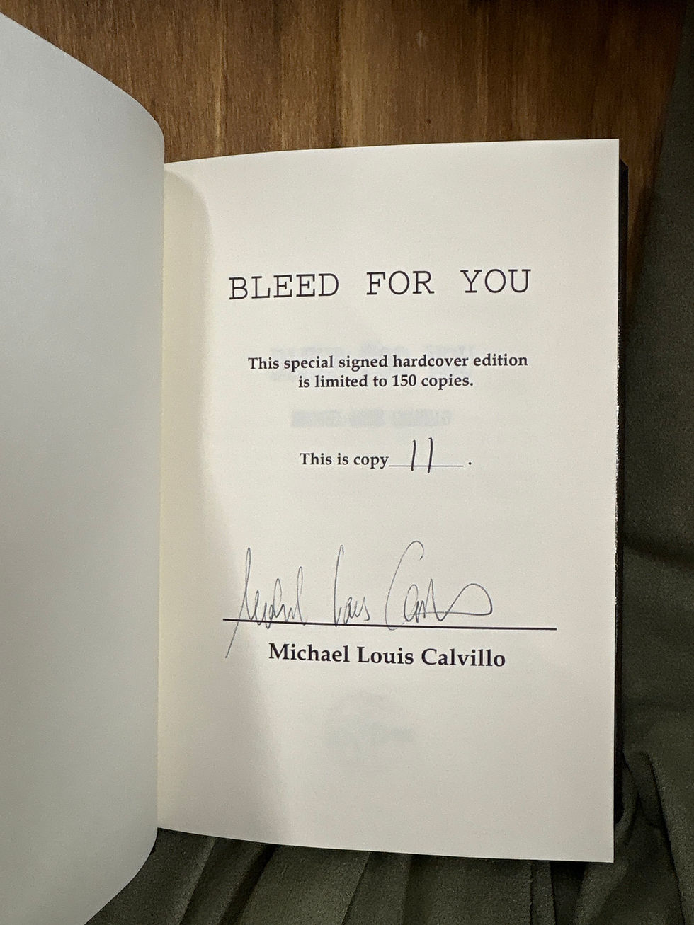 Thumbnail: *Signed* Bleed For You by Michael Louis Calvillo (HC) *HOR*