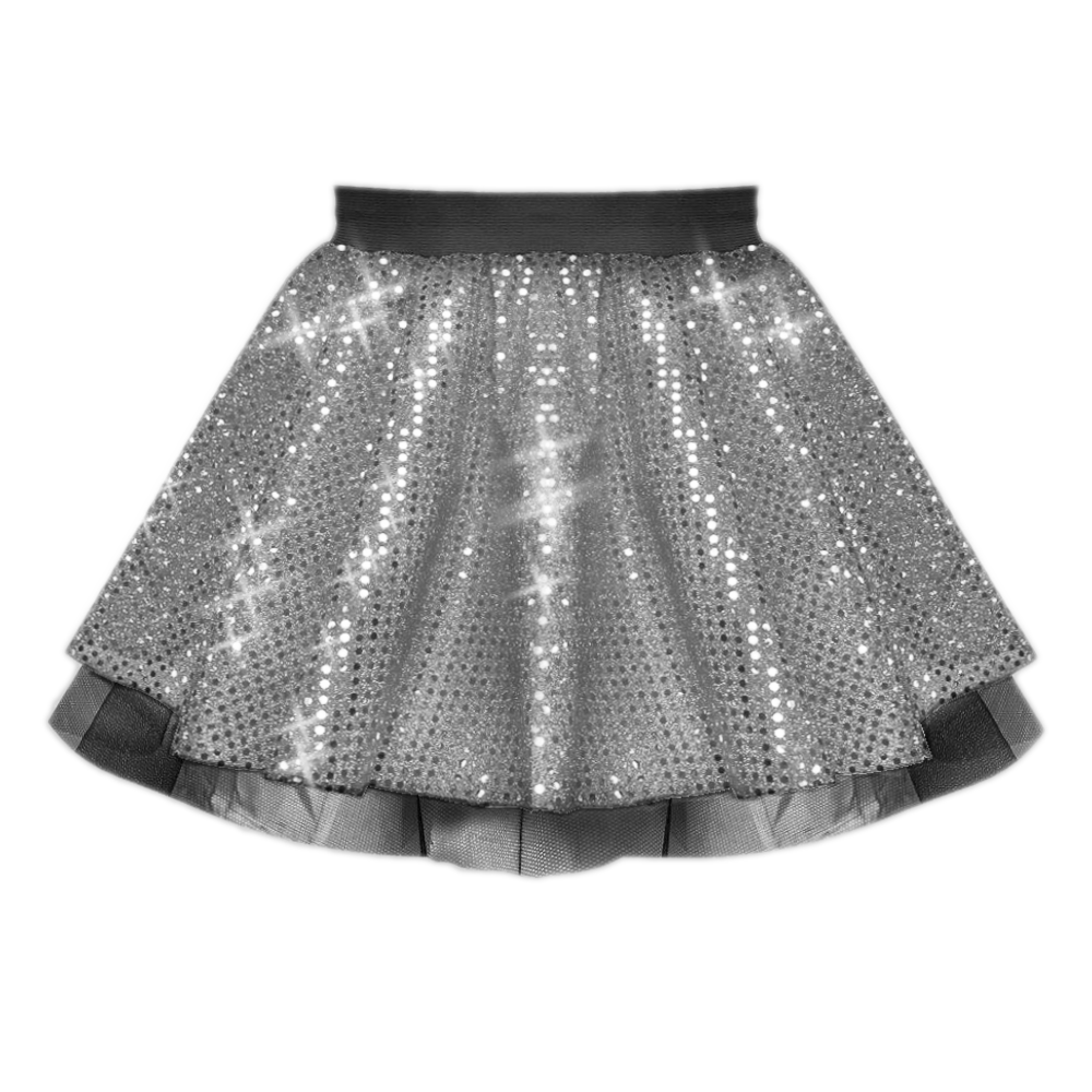 silver sequin dance skirt