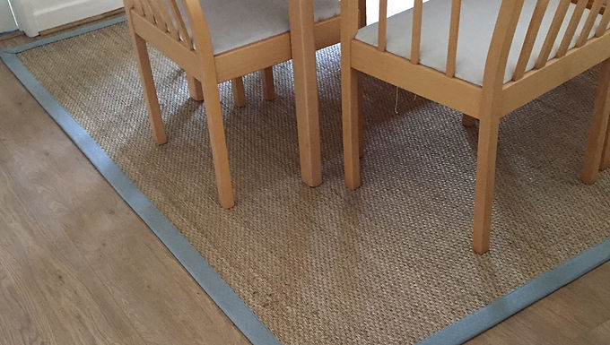 Natural Seagrass Rug with Cotton Aluminium Border