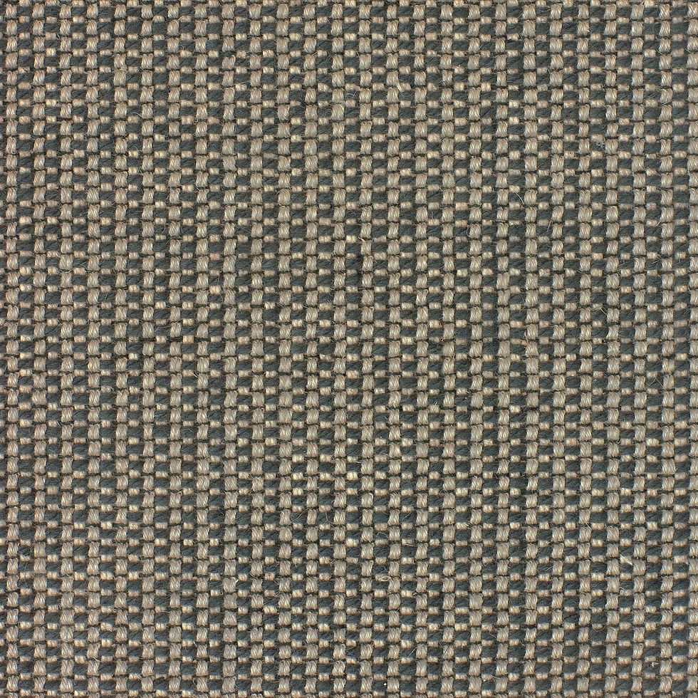 Thumbnail: Dark grey wool rug with camel and black border.