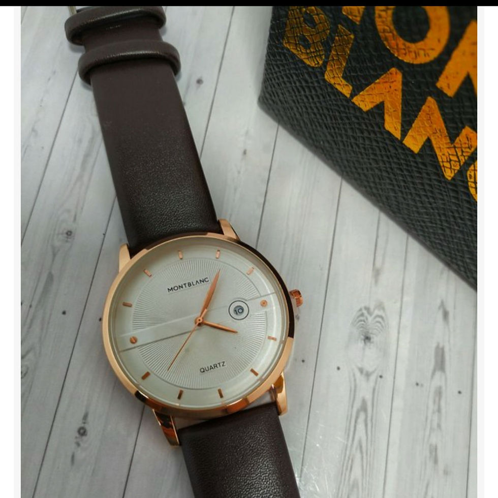 Miniatura: RELÓGIO MONT BLANC PULSEIRA DE COURO ROSE/MARROM

