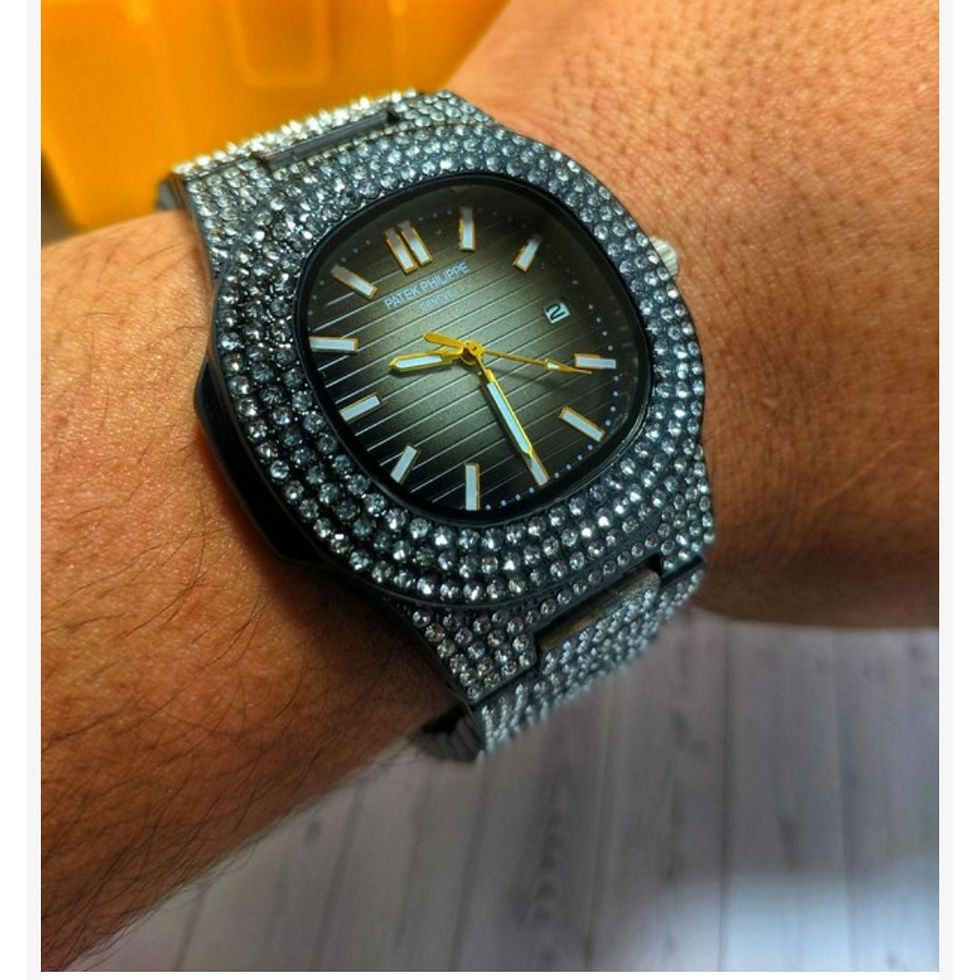 Miniatura: RELÓGIO CRAVEJADO PRETO PATEK PHILIPPE
 FEMININO
