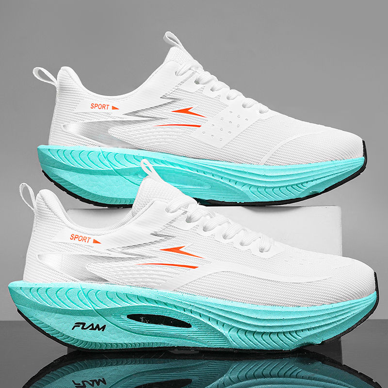 Thumbnail: Marathon Men Sports Running Shoes Carbon Board Air Cushion Breathable Lightweigh