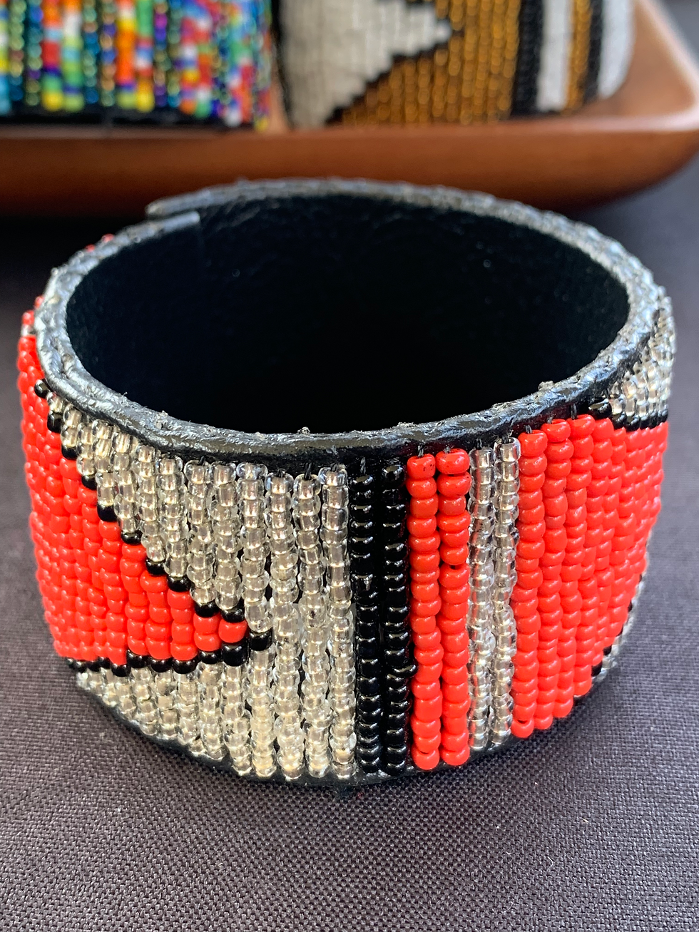 Miniature : Leather Beaded Cuff Bracelet