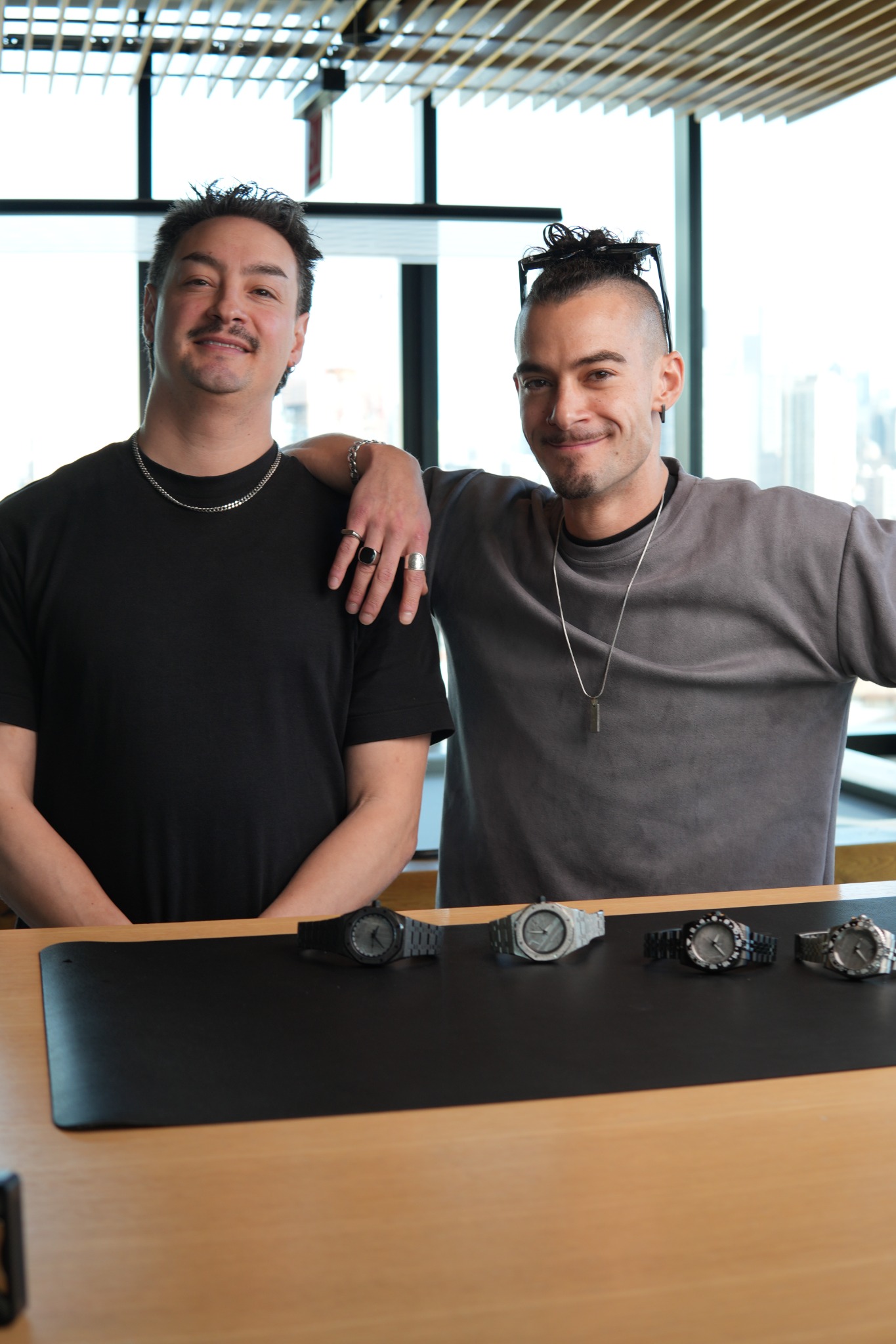 Tom and Tim Burke, the brothers behind Tempo Time Watch Group, with the Moonveil Momentum Collection in Chicago