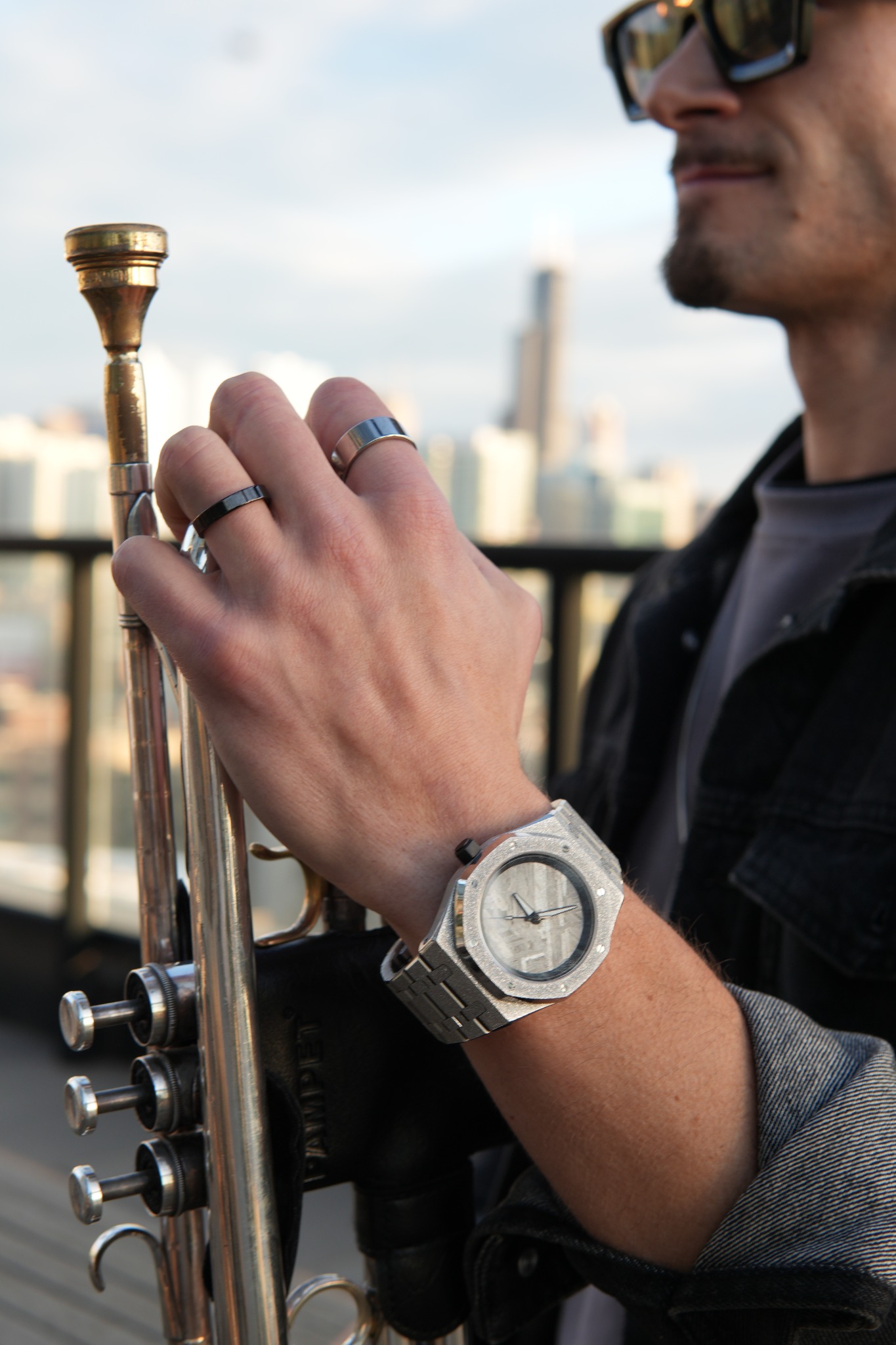 Tempo editorial photograph with telescope and wristwatch in Chicago