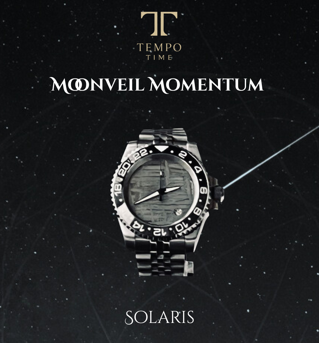 Solaris automatic watch with stainless-steel case and meteorite dial