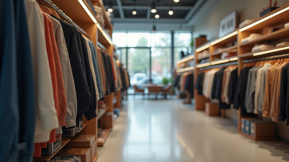 Eye-level view of a well-organized online clothing store
