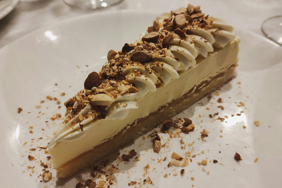 Elegant Dessert Slice at a Fine Dining Table
