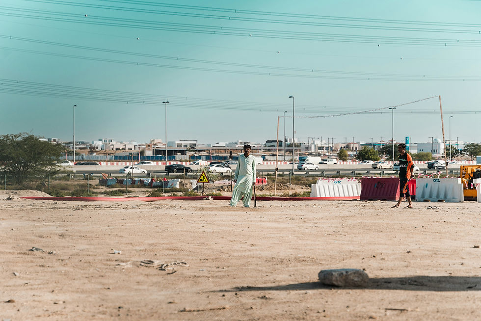 1:54PM - Dubai workers taking a break from their hustle and bustle to enjoy a game of cricket on Sunday afternoon.