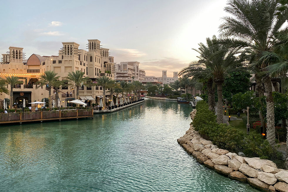 Amazing hotel view from Madinat Jumeirah in Dubai.