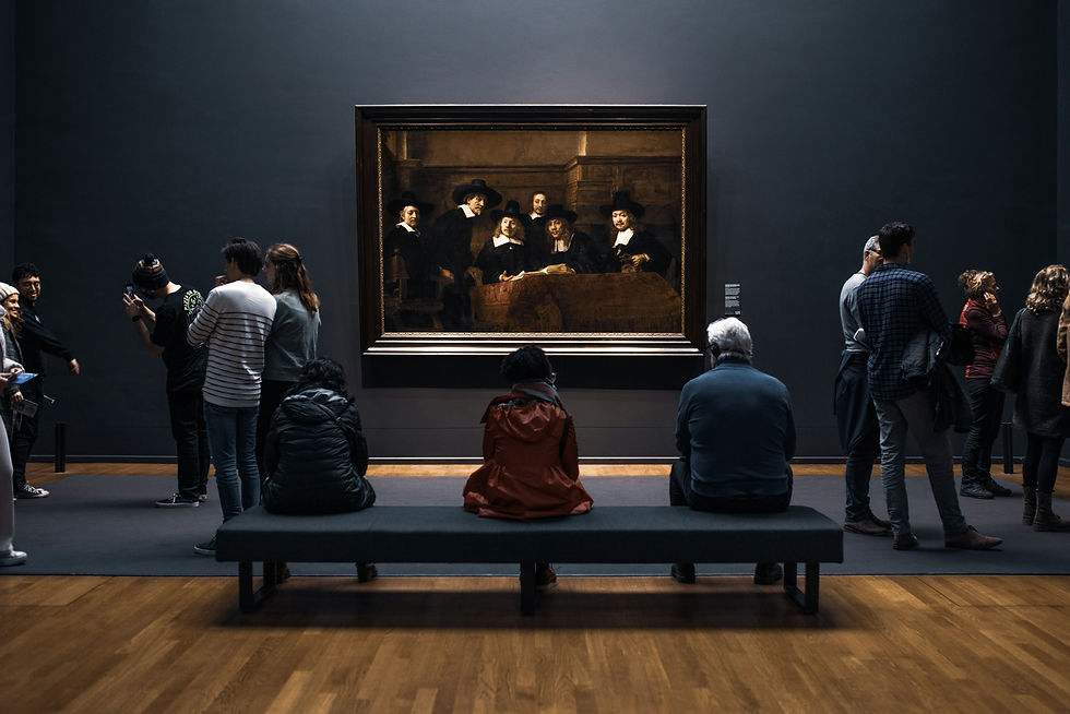 Tourists in Rijksmuseum, Amsterdam