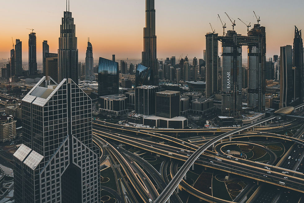 Sunrise in Dubai, UAE.