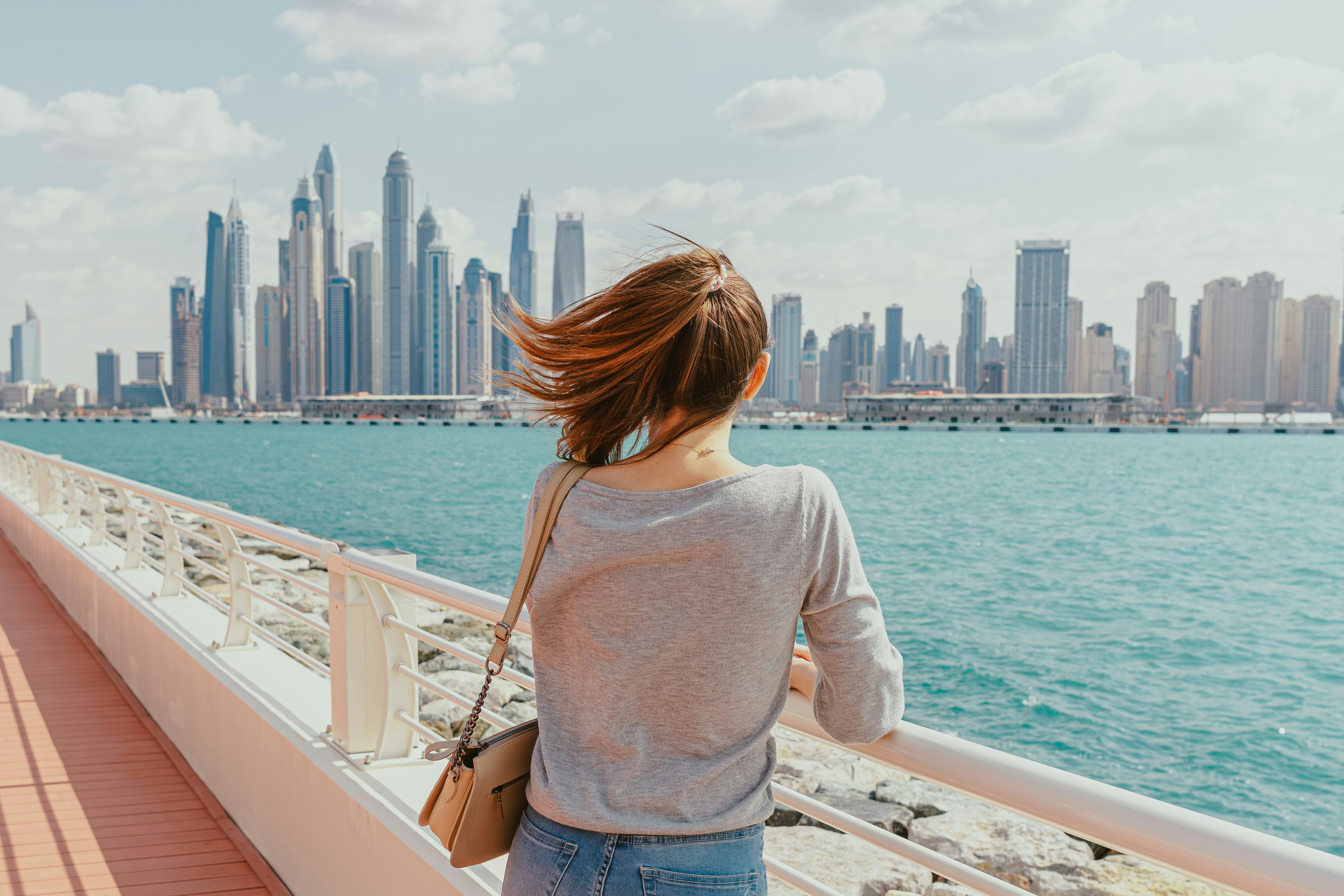 Dubai waterfront — UAE residents and expats access personal loan products from over 10 major licensed banks, with rates from 4.75% p.a. and amounts up to AED 5 million. Photo: Unsplash (Unsplash License).