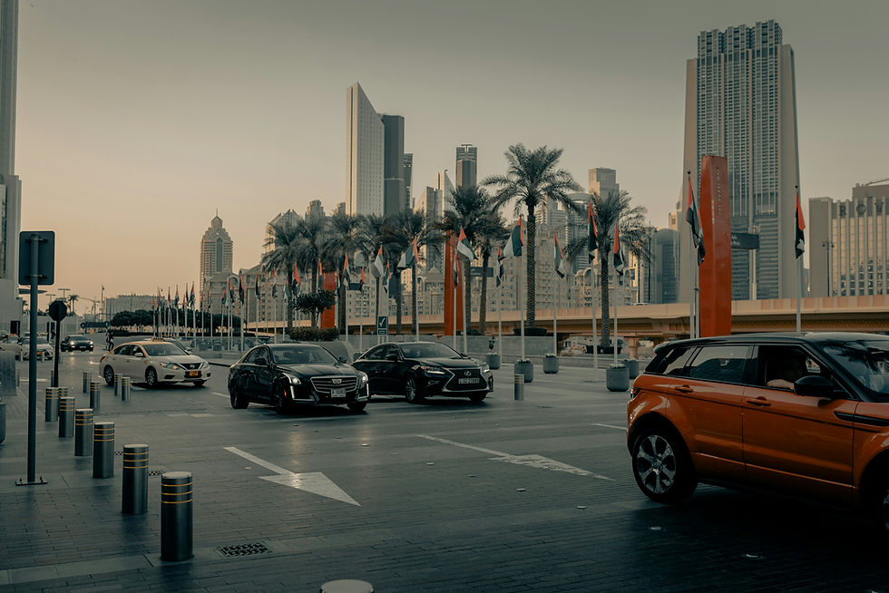 Outside a shopping center in Dubai (IG: @clay.banks)