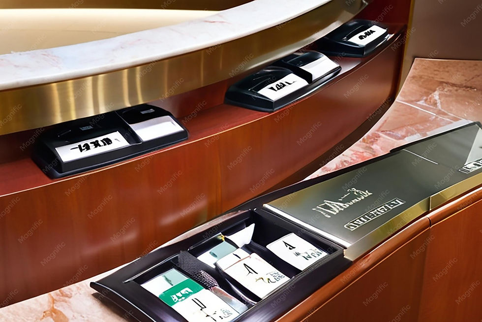 Premium Photo | Hotel room keys at reception desk counter