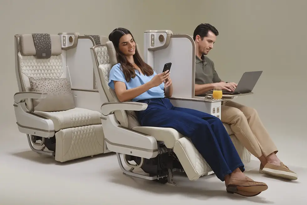 Emirates New Premium Economy Seat: Electric Privacy Screen