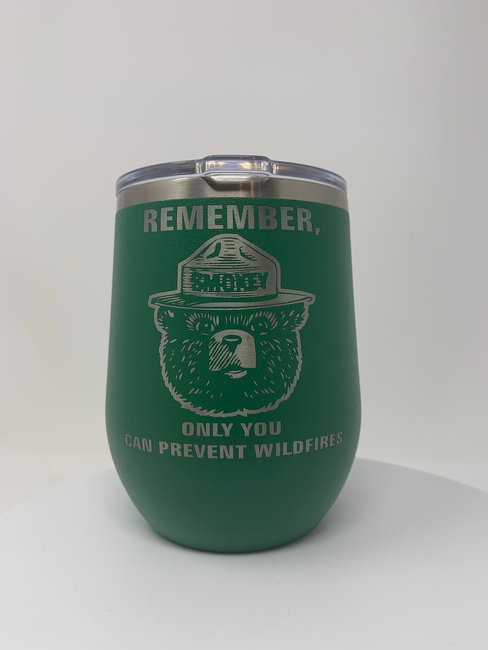 Thumbnail: 12 oz Licensed Smokey Bear Stemless Wine Cup