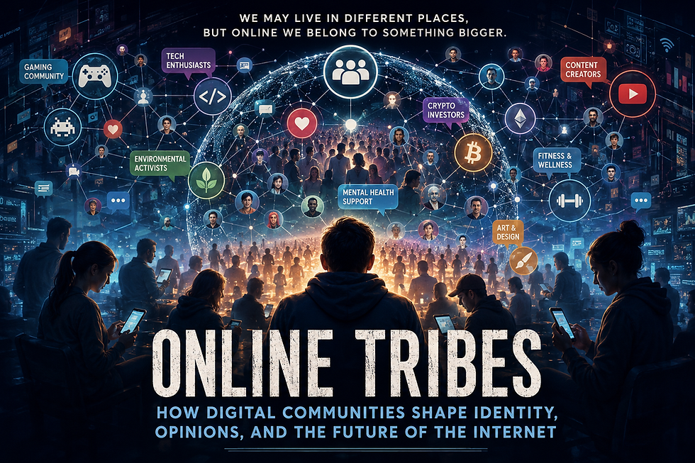 The picture shows a presentation of what today's online tribes would look like.
