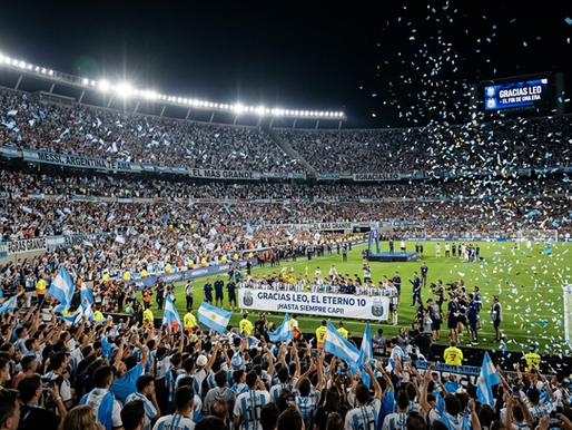 More than 85,000 fans at Messi's last soccer match are in the picture