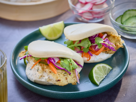 Lemon Pepper Sole Bao Bun Taco