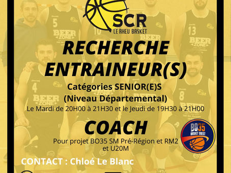 LE RHEU BASKET RECHERCHE DES ENTRAÎNEURS