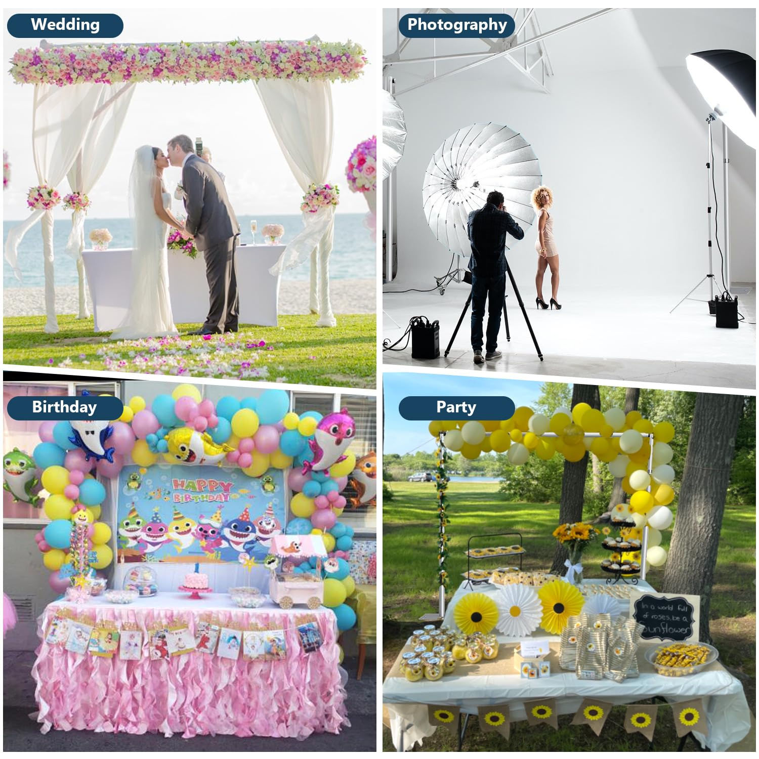 SLOW DOLPHIN 10x 8.6ft Pipe and Drap Backdrop Stand Kit,Heavy Duty Adjustable...