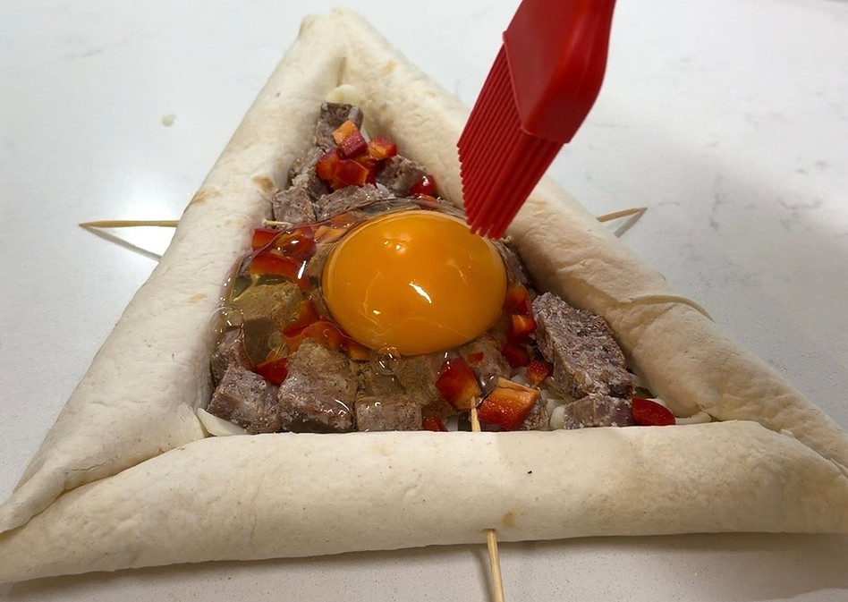 quick lavash wrap snack with egg cheese and vegetables